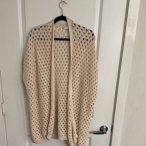 Cream Open-Knit Women's Sweater